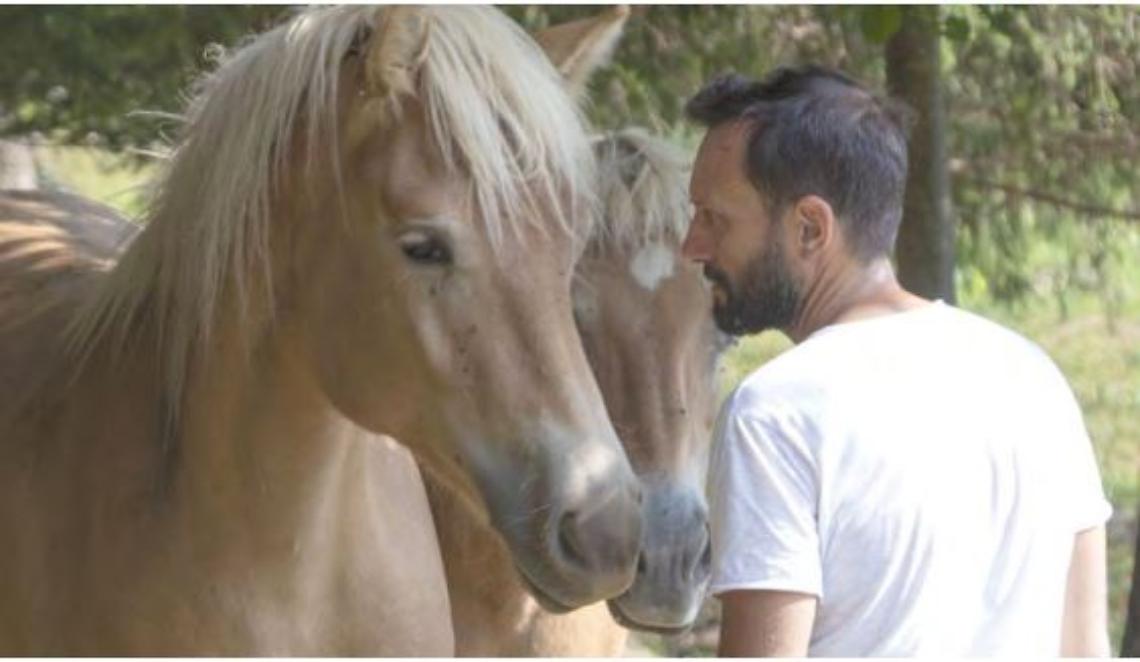 Paolo  Boesi con il suo cavallo