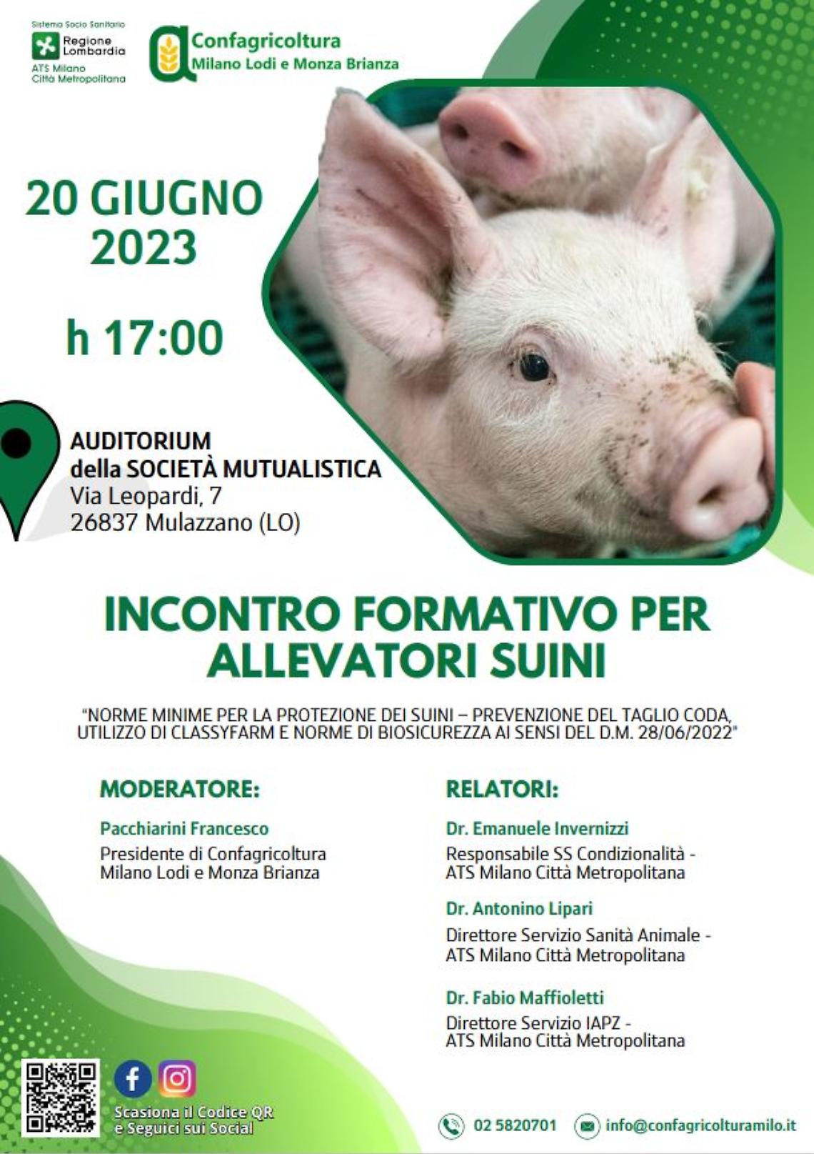 INCONTRO FORMATIVO PER ALLEVATORI SUINI