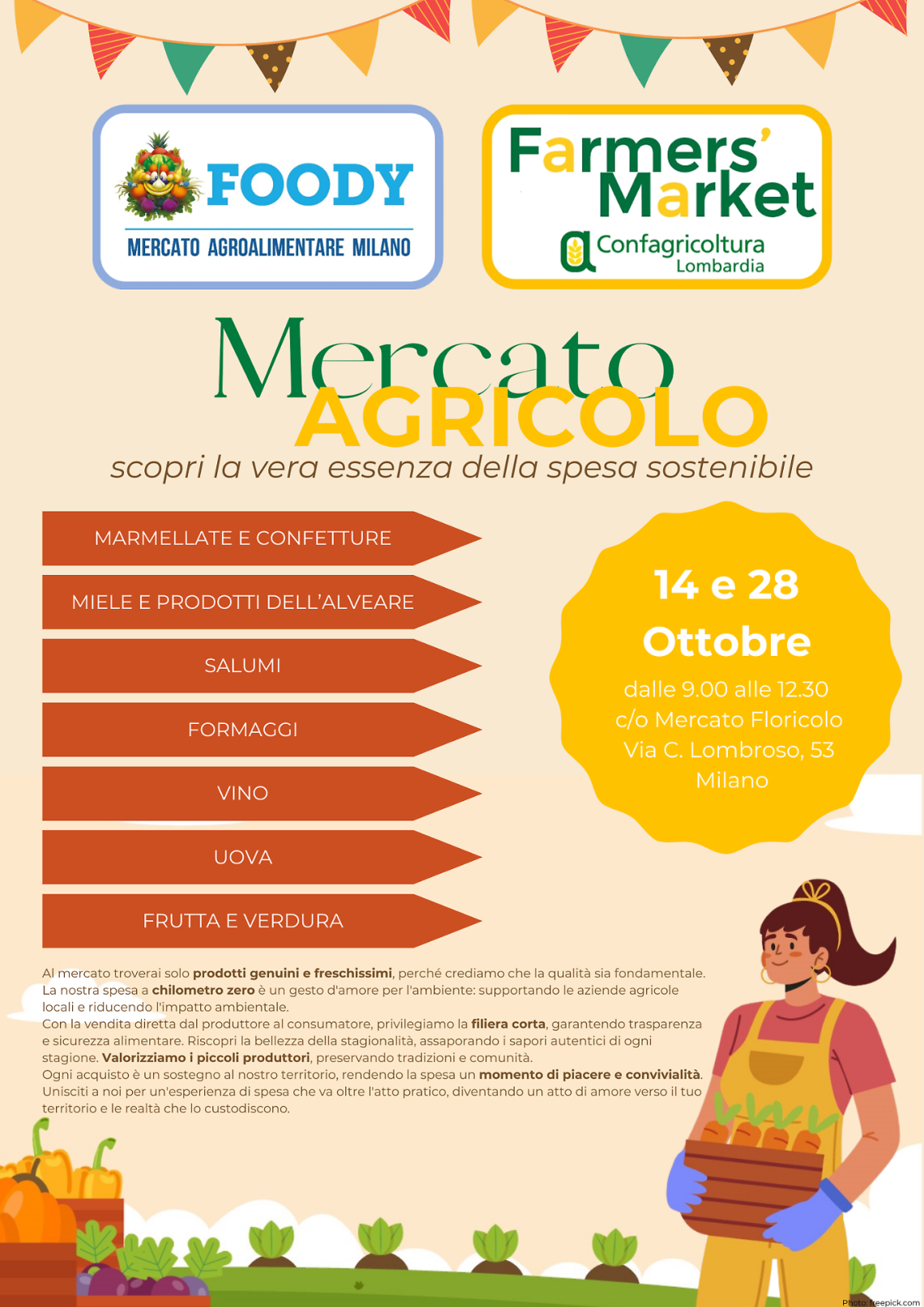 FARMER'S MARKET E FOODY, LE NUOVE DATE DELL' EVENTO 