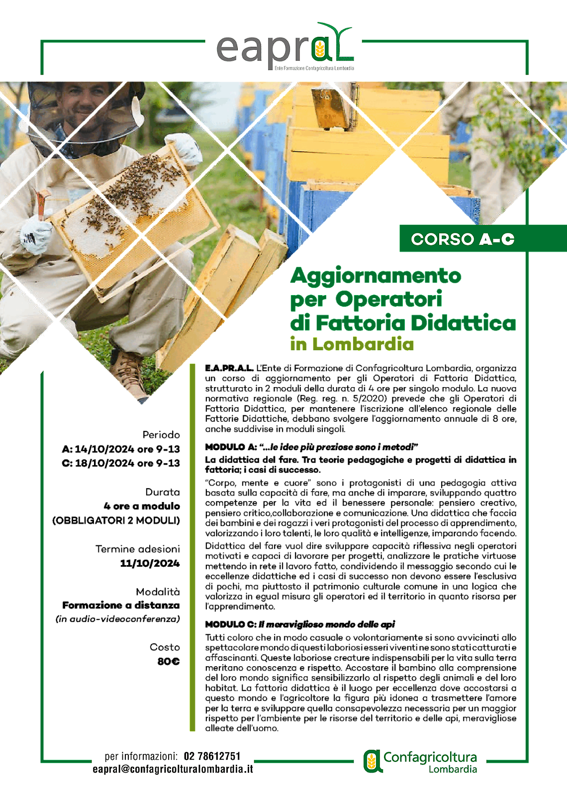Aggiornamento per Operatori di Fattoria Didattica in Lombardia