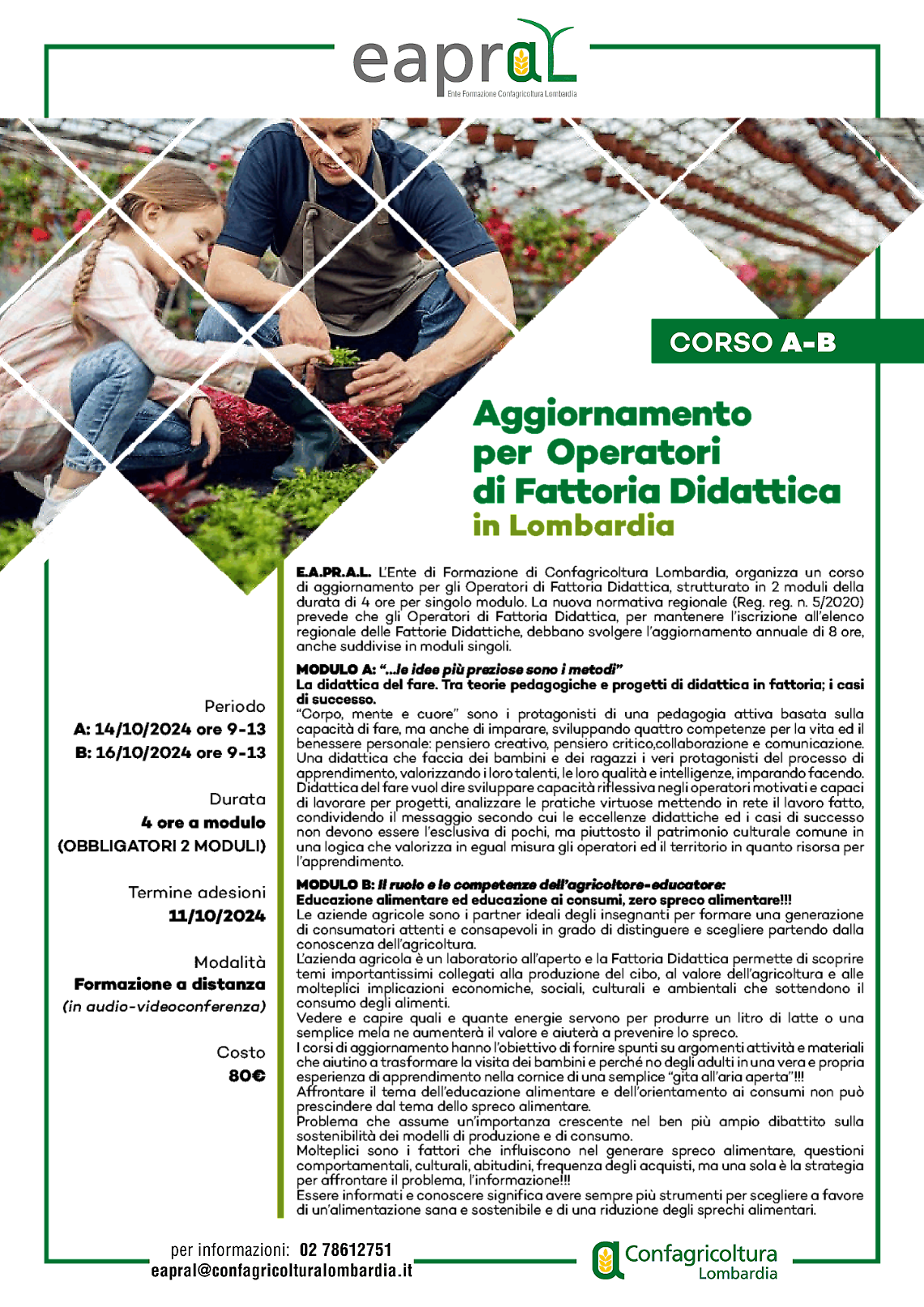 Aggiornamento per Operatori di Fattoria Didattica in Lombardia