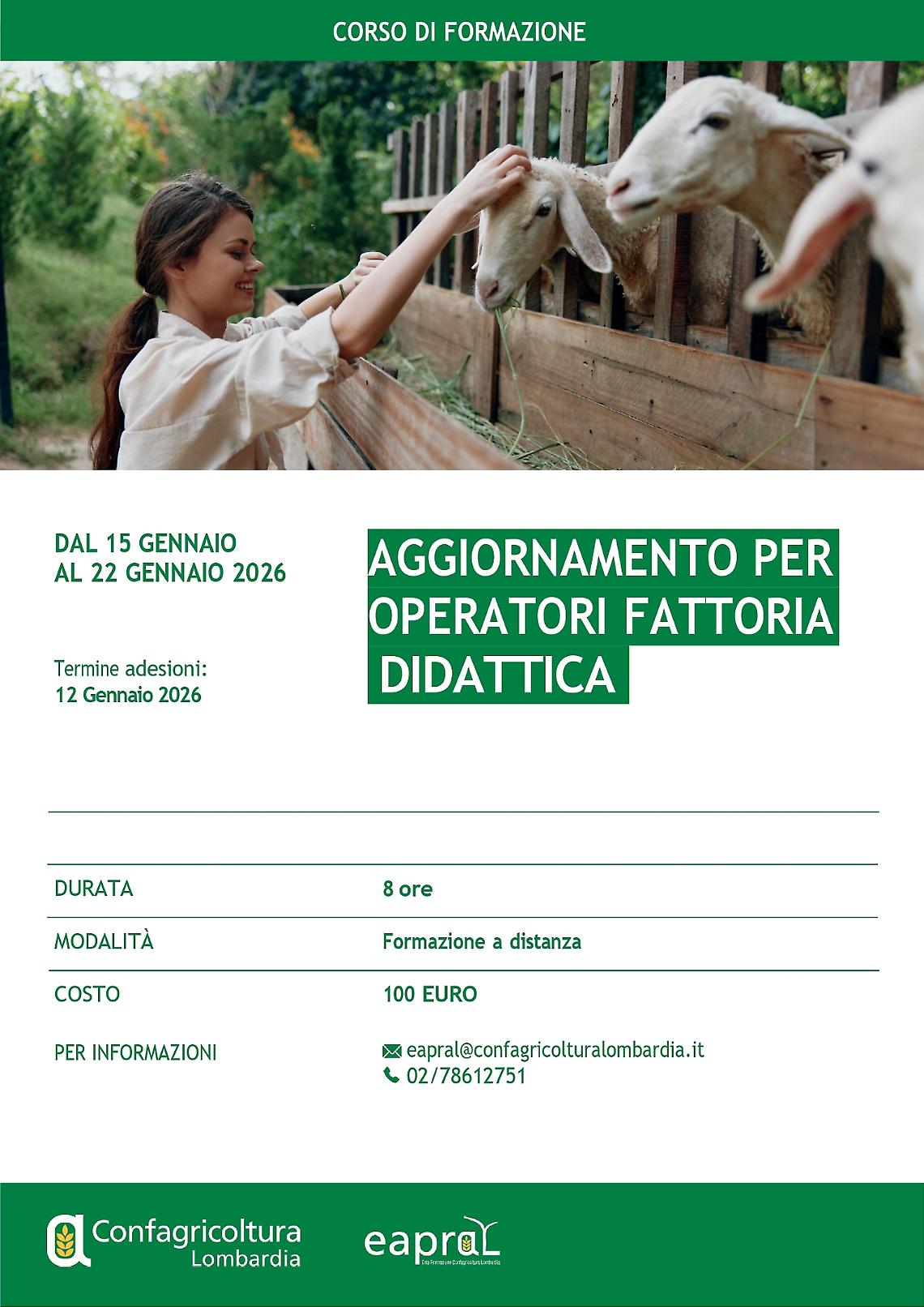 Aggiornamento per Operatori di Fattoria Didattica in Lombardia