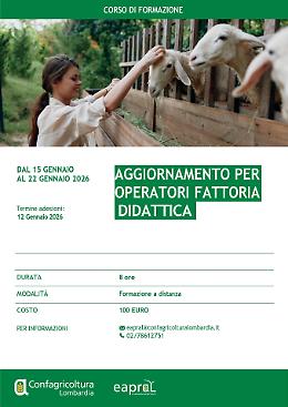 Aggiornamento per Operatori di Fattoria Didattica in Lombardia
